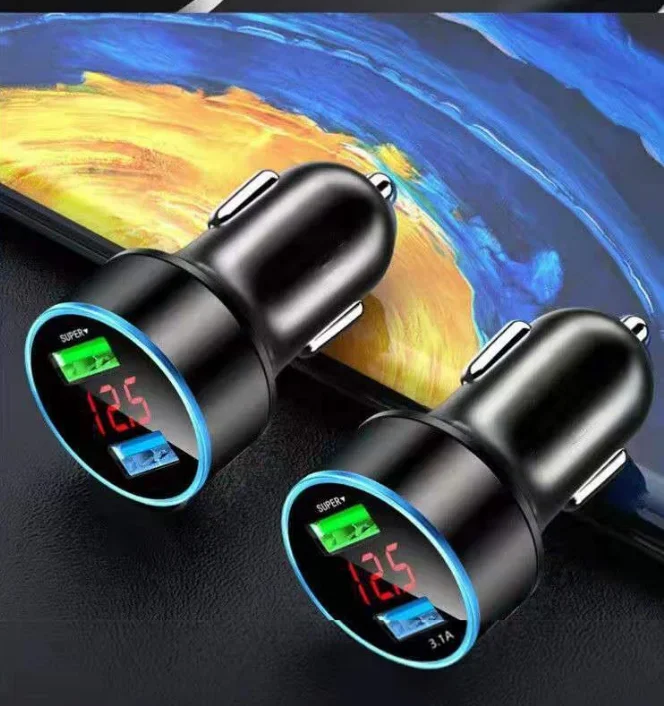 Automobiles USB Fast Charger Adapter Practical 240W 2-Port Cars Digital Display Chargers Auto Accessories