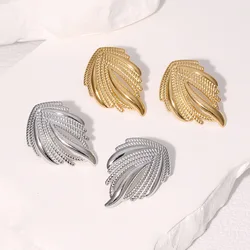 Plated 18k Gold Stainless Steel Stud Earrings Retro Wings Women Earrings Fashion Titanium Steel Jewelry Trendy Earring For Women