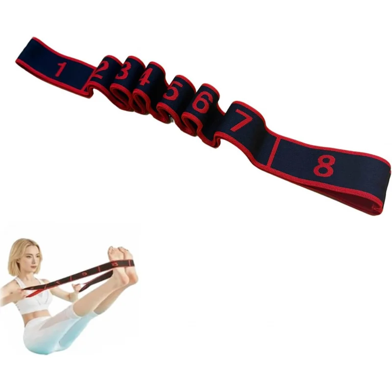 

Fitness Resistance Band for Stretching and Yoga, Number Stretch Resistance Band with Clear Markings, 8-Section Elastic