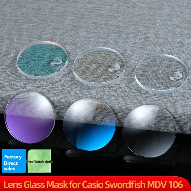 

For Casio Swordfish MDV-106 Mineral and Sapphire Mirror Watch Parts MDV-106 Calendar Magnifier Window Watch Lens Glass Mask