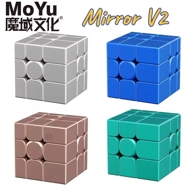 MoYu Mirror V2 3x3 Magic Cube Puzzle Silver Gold Stickers Speed Cubes Professional Learning Toys For Children Gift