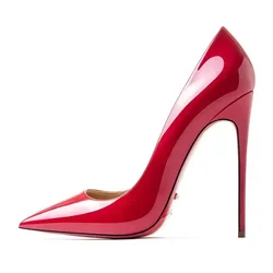 2024 New Women Red Pumps Sexy Red Bottom Shoes Pointed Toe Thin Heel Shallow Sexy Wedding Dress Party High Heels