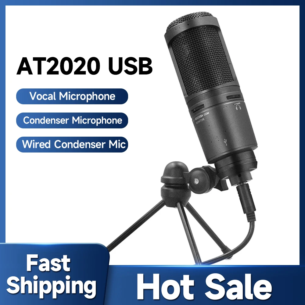 

AT2020USB Cardioid Condenser USB Microphone for Content Creators for Recording and Podcasting