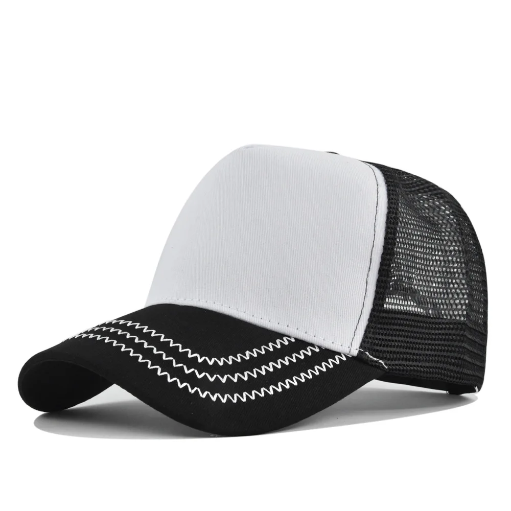 Customized Printed Logo Solid Color Hardtop 5-Piece Baseball Caps Men's And Women's Breathable Mesh Curved Brim Duck Tongue Hats view 6
