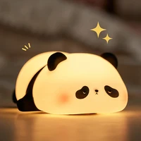 Cute Rabbit Lamp Decorations Desk Accessories Bunny Lamp Panda Light Ornament Cartoon Reading Light Easter Gifts