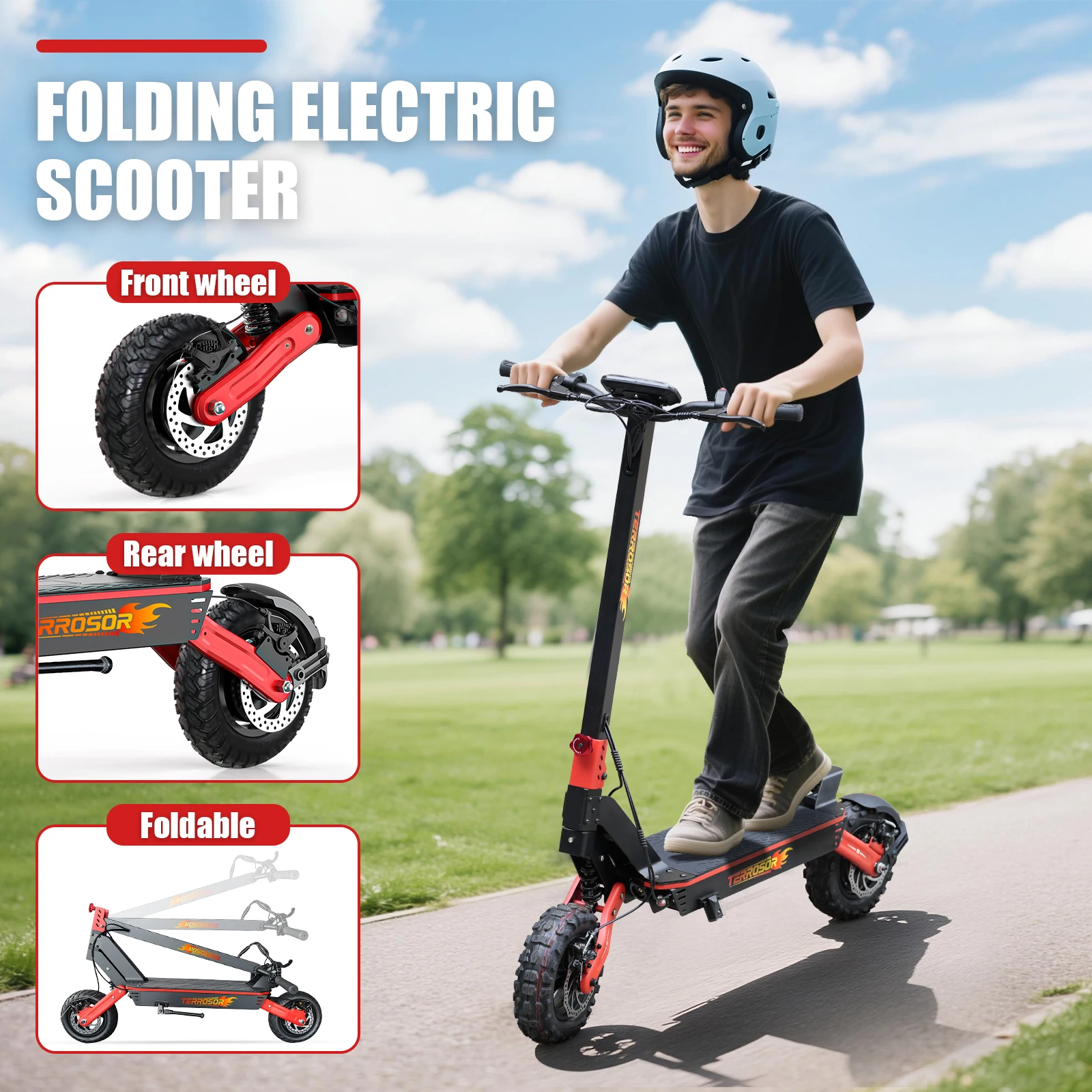 

1200W Adult Electric Scooter,48V17.5AH Battery,Speed of 30MPH, 11 inch Tire Super Shock Absorption,for Outdoor Sports or Work