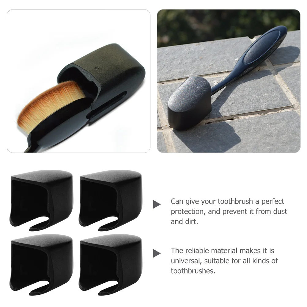 4 قطع من أغطية حماية لفرشاة الأسنان أثناء السفر، أغطية رأس للحماية مناسبة للرؤوس