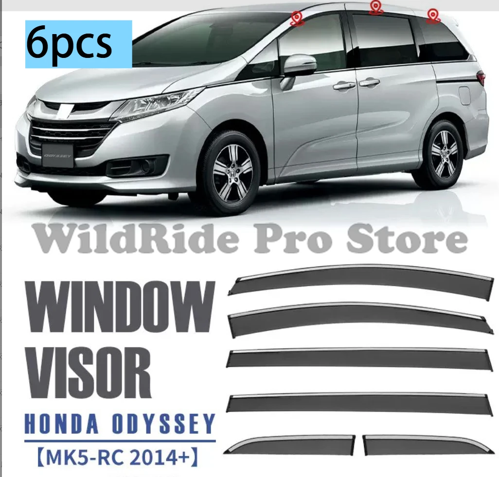 

1 set For Honda Odyssey Elysion Window Rain Visor ODYSSEY 2015-2022 Window Visor 6pcs or 4pcs