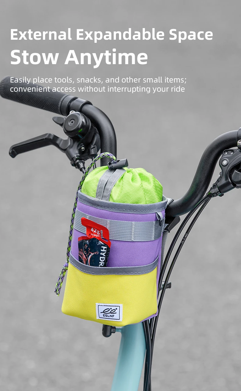 ESLNF Fahrrad-Wasserflaschentasche Fahrradtasche für MTB und Rennrad Patchwork Kontrastfarben Modische Freizeit-Wasserflaschentasche – Detail 7