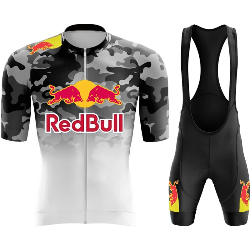 Cycling Sets Red Bull Mtb Male Clothing Uniform Men's Jacket 2024 Bib Sportswear Man Blouse Road Bike Mountain Outfit Jersey Set