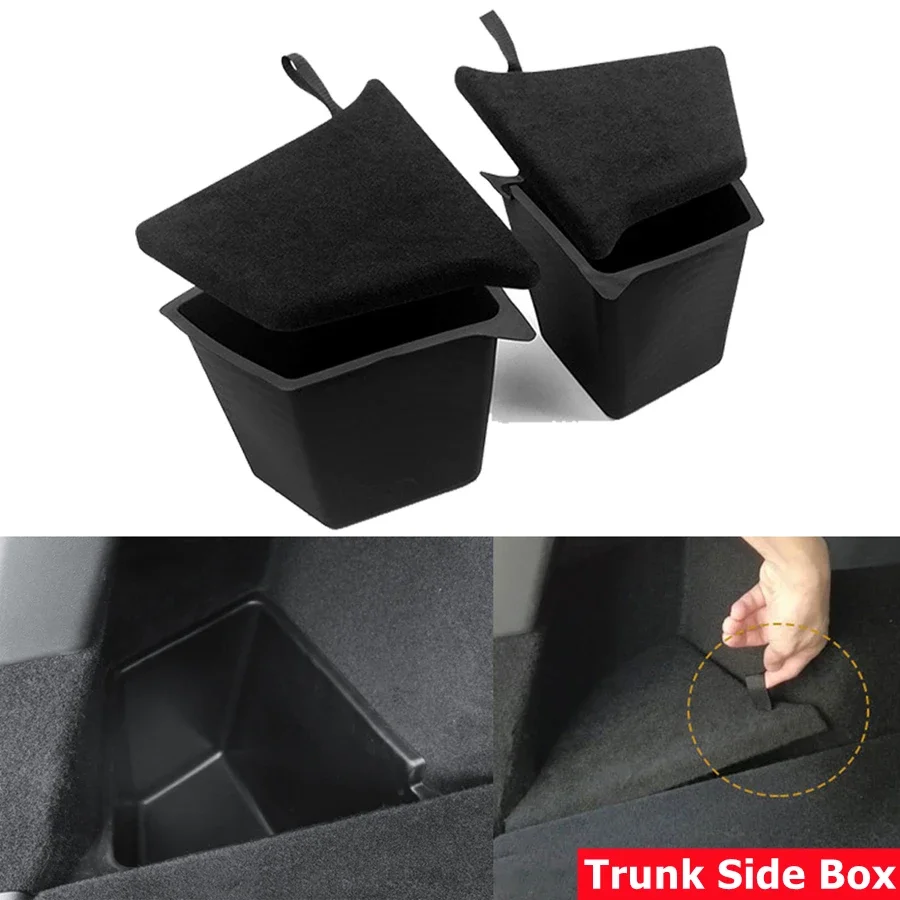 For Tesla Model Y 2023 2024 2022 Center Console Organizer Tray Door Side Box Hidden Cubby Drawer Rear Trunk Box Underseat Box