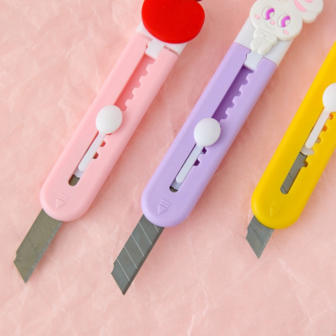 Retractable Blade Knife Portable Stationery Razor Blade Mini Utility Knife Adjustable Paper Cutter For Office Stationery Diy