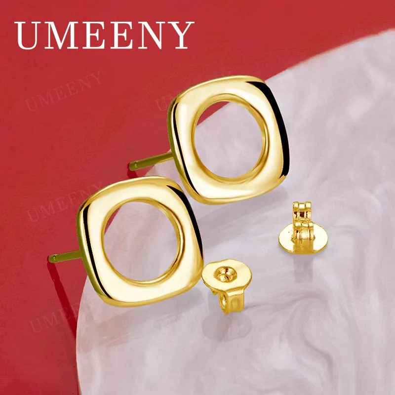 

Изысканные квадратные серьги-гвоздики из стерлингового серебра 925 пробы с позолотой 18 карат для женщин — модные подарки для вечеринок и свадеб