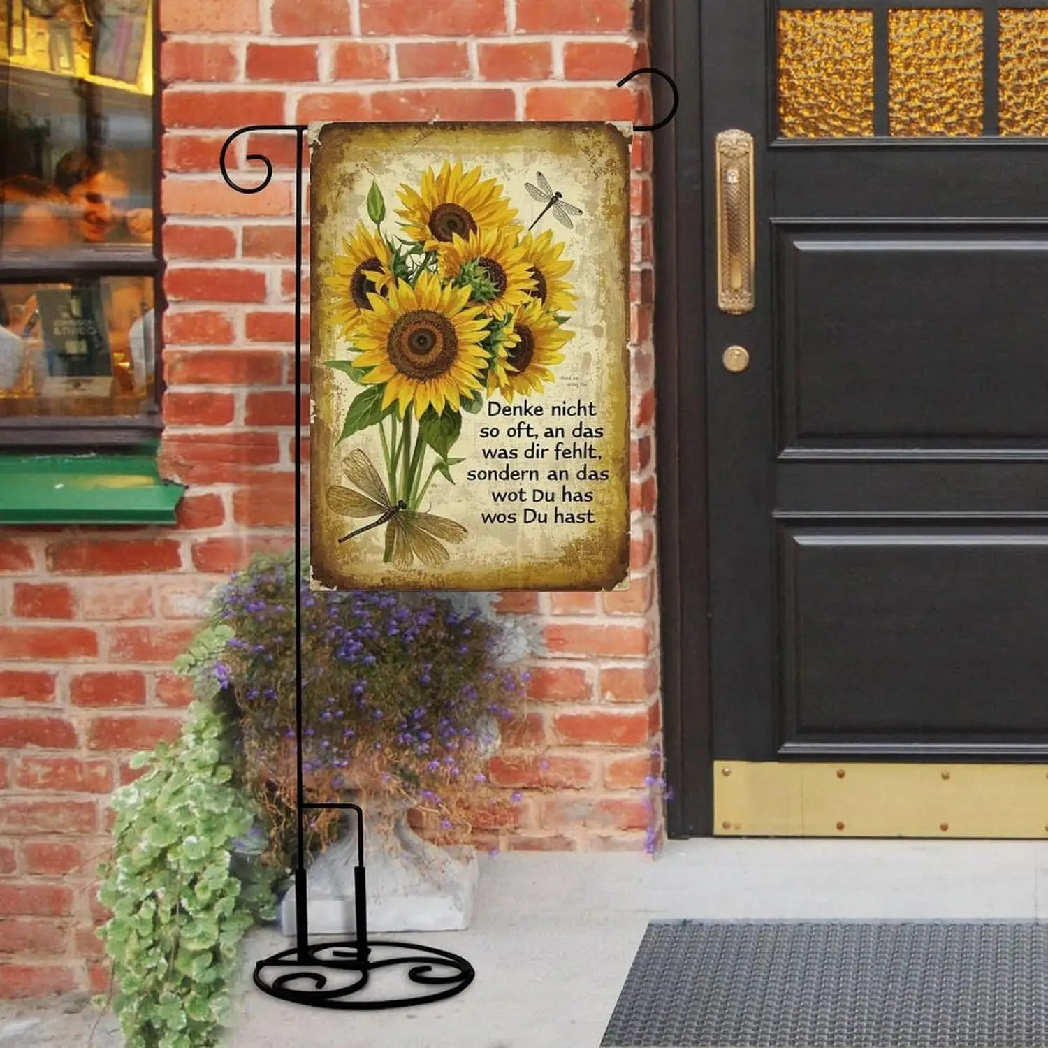 Denke Nicht So Oft An Das Was Dir Fehlt Sondern An Das Wos Du Hast Garden Flag Double Sided 12 X 18 Inch Yard Flag, Small Fl PPM