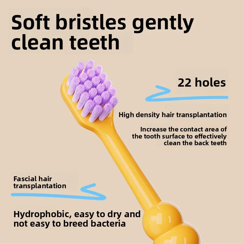 10 children's soft bristled toothbrushes in a bucket to care for baby teeth. Home toothbrushes come with a storage bucket