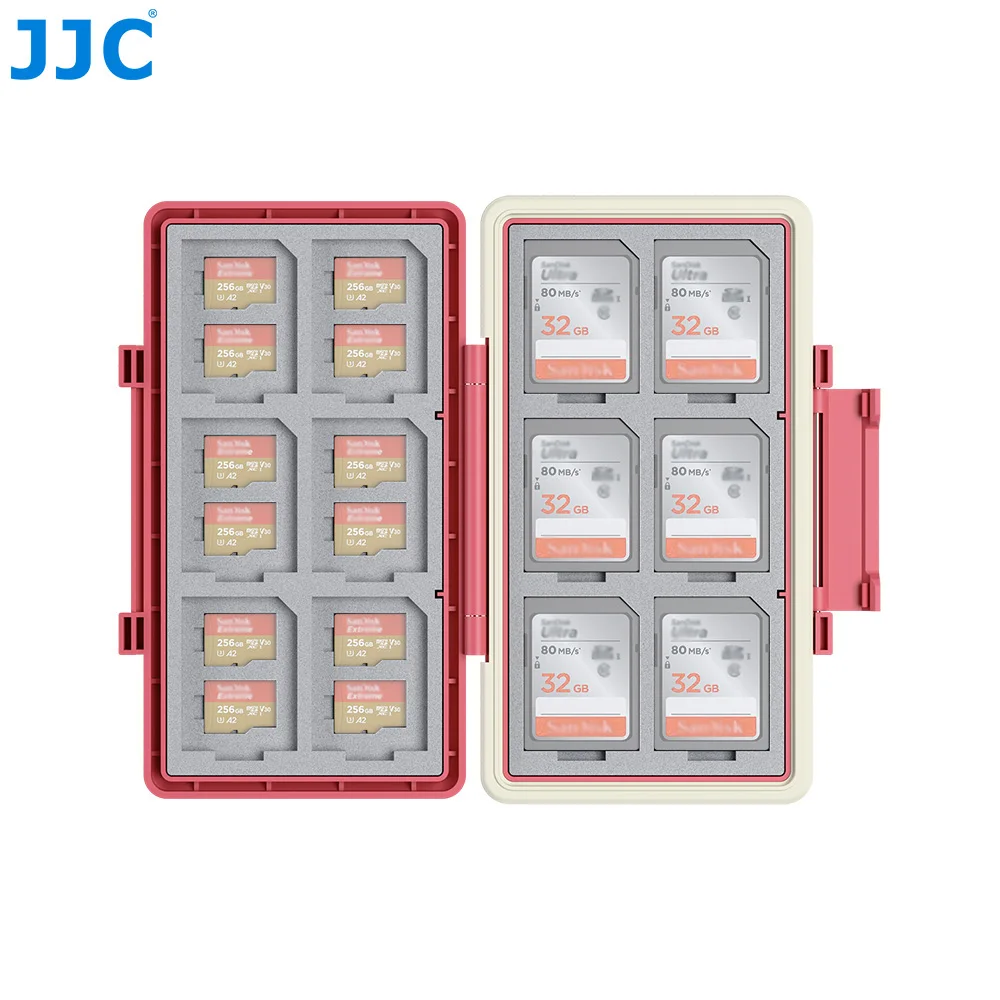 JJC TF-Karten- und SD-Karten-Etui für 24 Micro-SD-Karten, 12 SDXC/SDHC SD-Karten, Speicherkarten-Organizer, Stoßfestes Kartenetui – Detail 6
