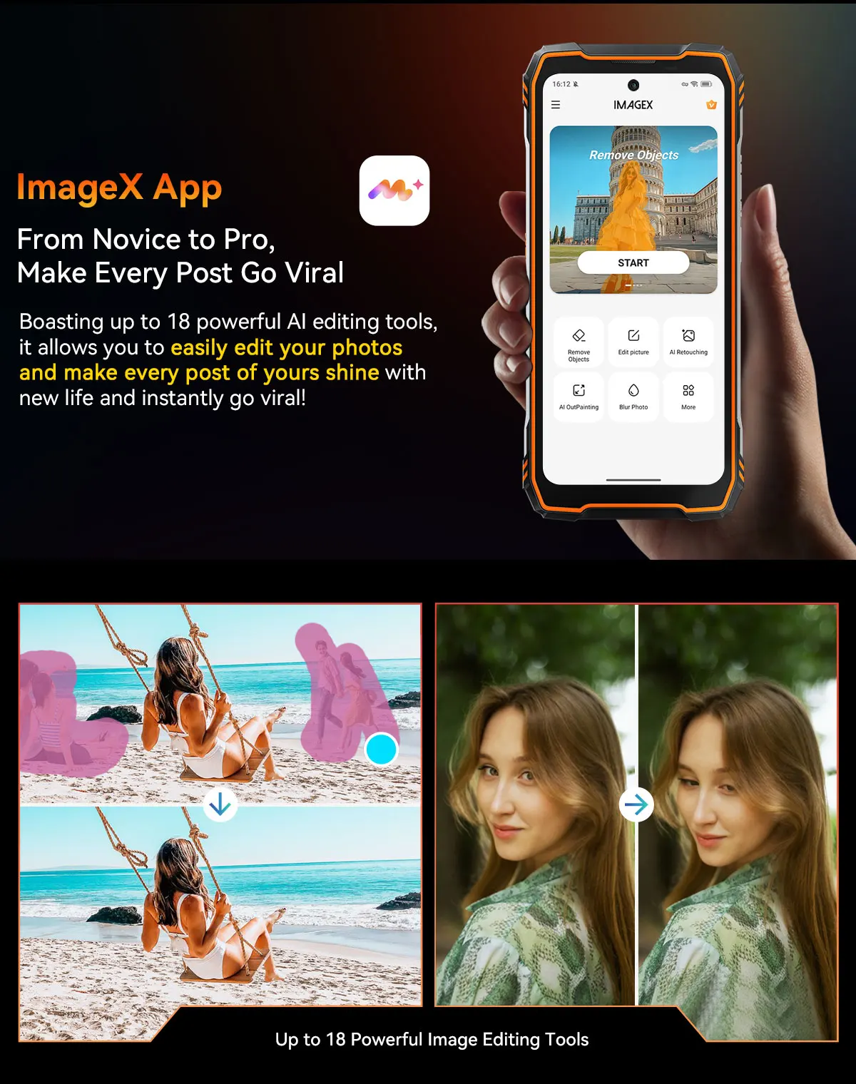 Blackview XPLORE 1 [Kein EU-Ladegerät] Robustes Smartphone 5G 16 GB + 512 GB / 12 GB + 256 GB Android15 20000 mAh 55 W 6,78 Zoll 2,4 K Mobiltelefon – Detail 13