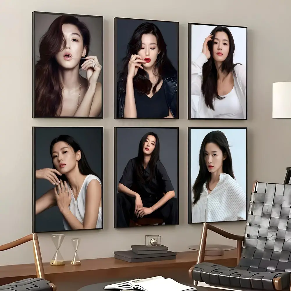 Actress Jun Ji-hyun Poster Self-Adhesive Waterproof Wall Stickers, Coffee Bar Home Wall Decor