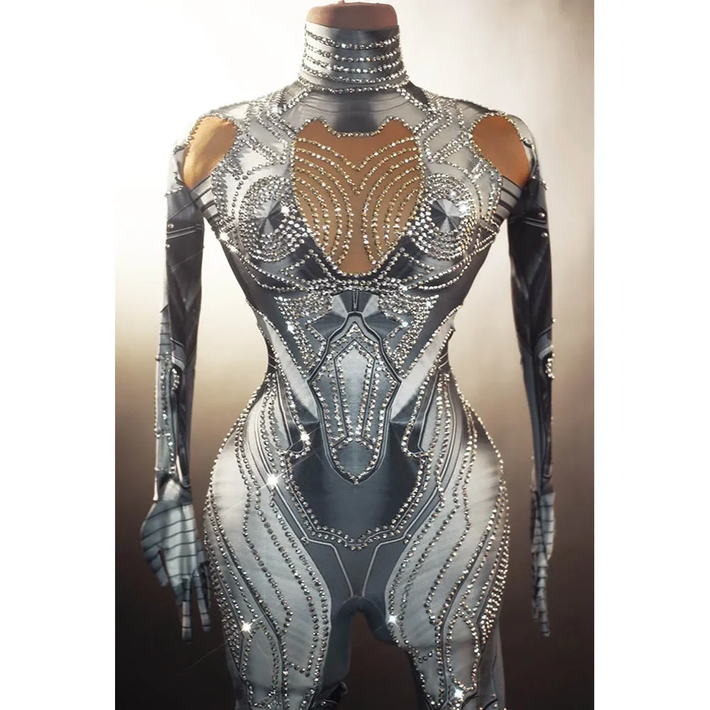 New Female Gogo Dance Clothing Festival Party Outfit Nightclub Bar Performance Suit Carnival Halloween Costume Robot tuta