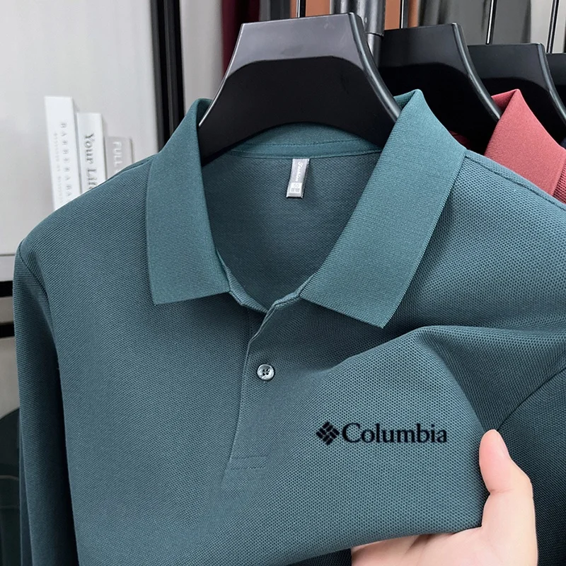 100% Reine Baumwolle Hochwertiges Frühlings- und Herbst-Herren-Langarm-Poloshirt, Bequemes Casual-Shirt mit Exquisiter Marken-Stickerei – Detail 11