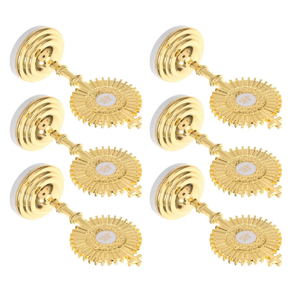 

6Pcs Tabletop Religious Decor Metal Catholic Cross Statue with Base for Home Spiritual Ambiance Standing Crucifix Jesus