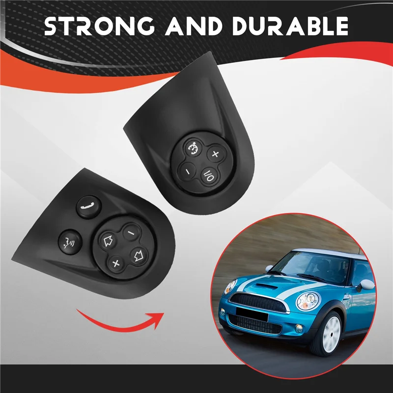 Cubierta de interruptor de Control multifunción para volante, juego de 2X para modelos MINI Cooper R55 R56 R57 R58 R59 R60 R61