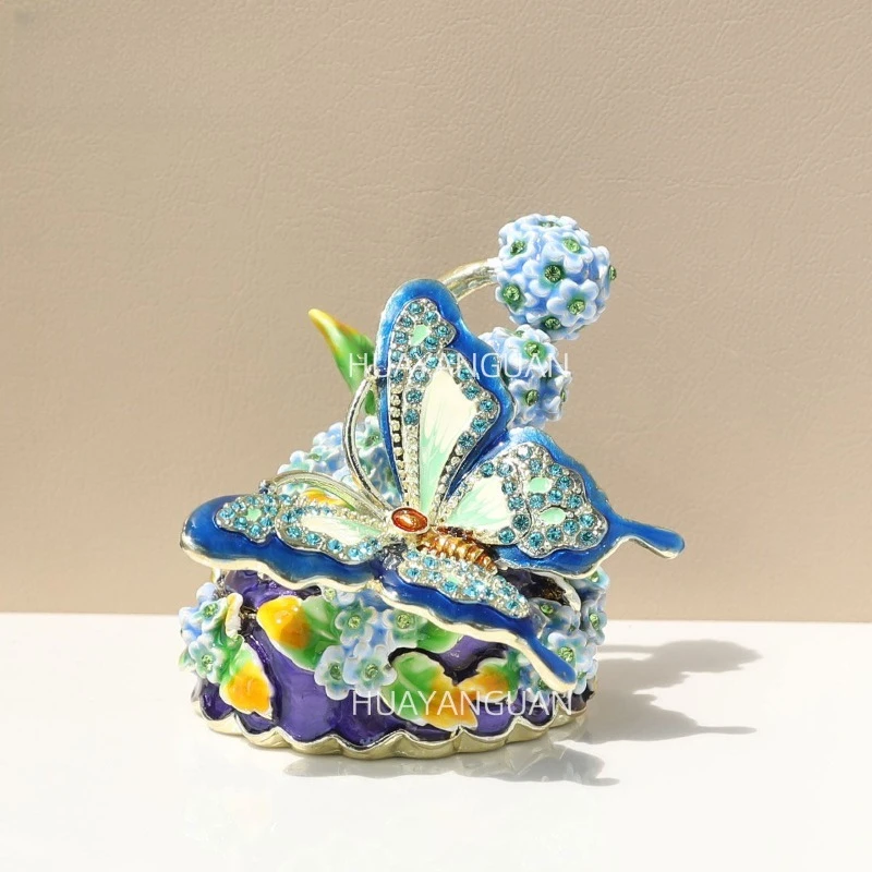 Fashion Creative Butterfly Hydrangea Delicate Jewelry Box Trinket Storage Box Birthday Gift Декор Для Дома Desk Decoration