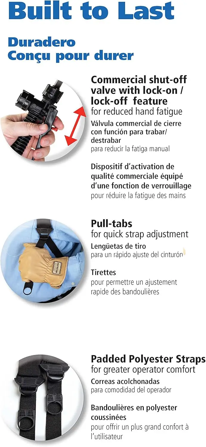 4-Gallon Backpack Sprayer with 90 PSI Pressure, Adjustable Nozzles for Garden and Farm Use