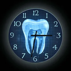 Dente sezione trasversale anatomia luminoso orologio da parete luce elettronica segno per ufficio dentale dentista Display professionale orologio da parete