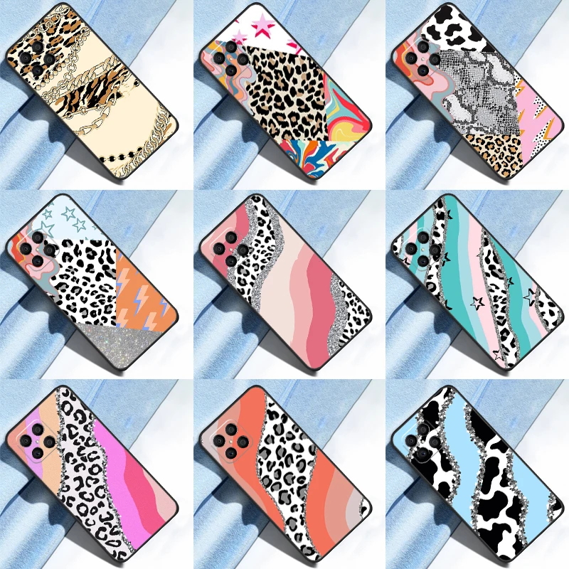 حافظة مطبوعة على شكل بقرة الفهد لهاتف Honor 200 Pro X9b X9a X8b X8a X8 X9 X9c 50 70 90 Honor Magic 7 Pro 5 6 Lite Cover