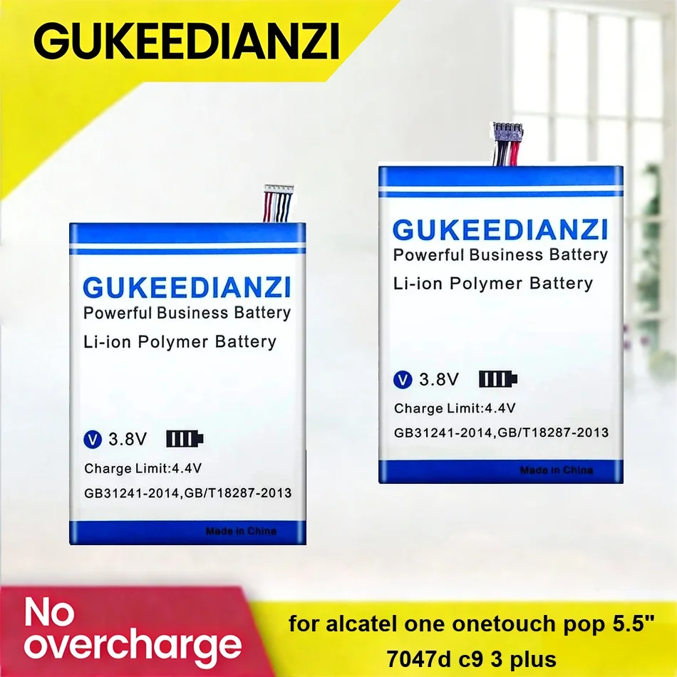 Batería de teléfono móvil de larga duración TLp025A2 TLP029A1 3250-3700mAh para Alcatel One Onetouch Pop 5.5" 7047D C9 3 Plus