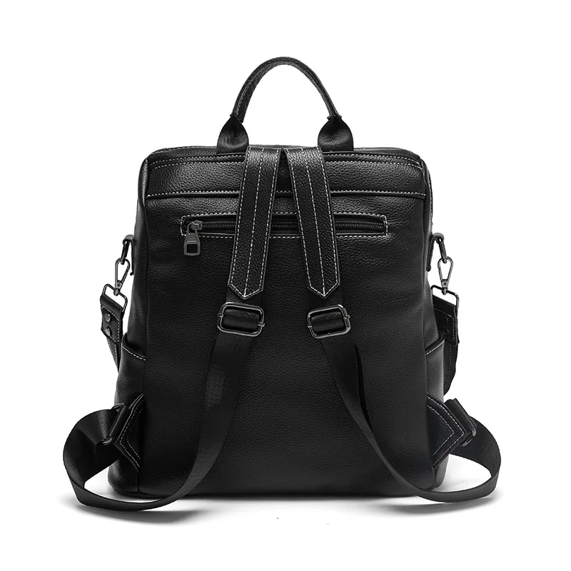 Genuine Leather Fashion Women's Backpack Trend Cowhide Travel Backpack Large Capacity Ladies School Bag