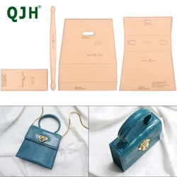 Set of Leather Handcrafts Women Shoulder Pouches Messenger Bags Handbags Sewing Pattern Acrylic Perforated Templates 20*16*8cm