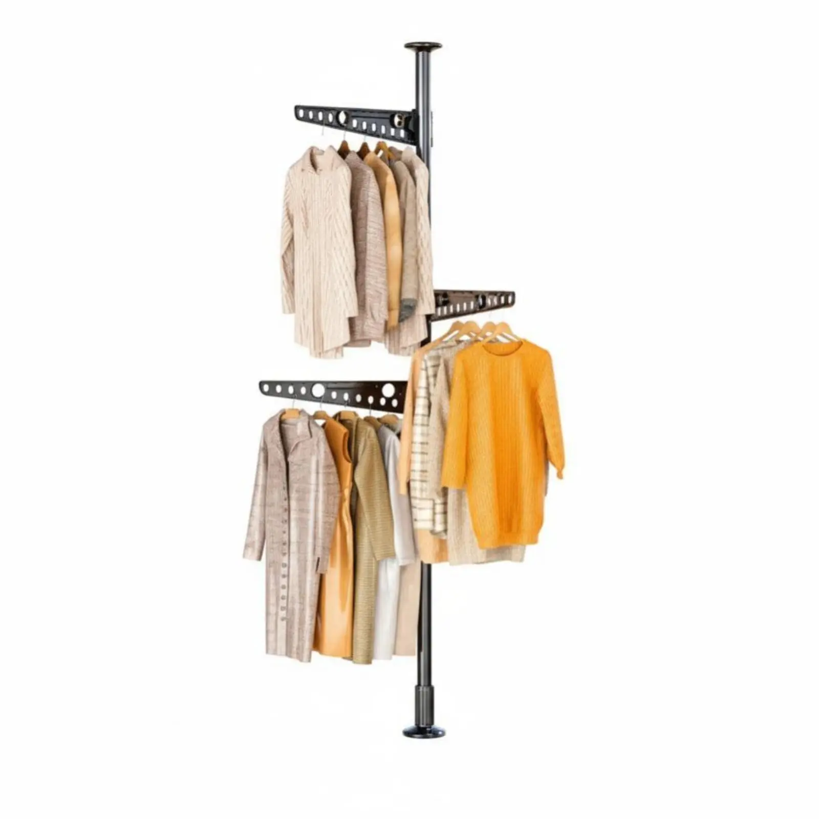 Picture 6: Floor-to-Ceiling Tension Pole Rack No Tools Required Tension Pole Clothes Tree Adjustable Height Multi-Purpose for Laundry Room