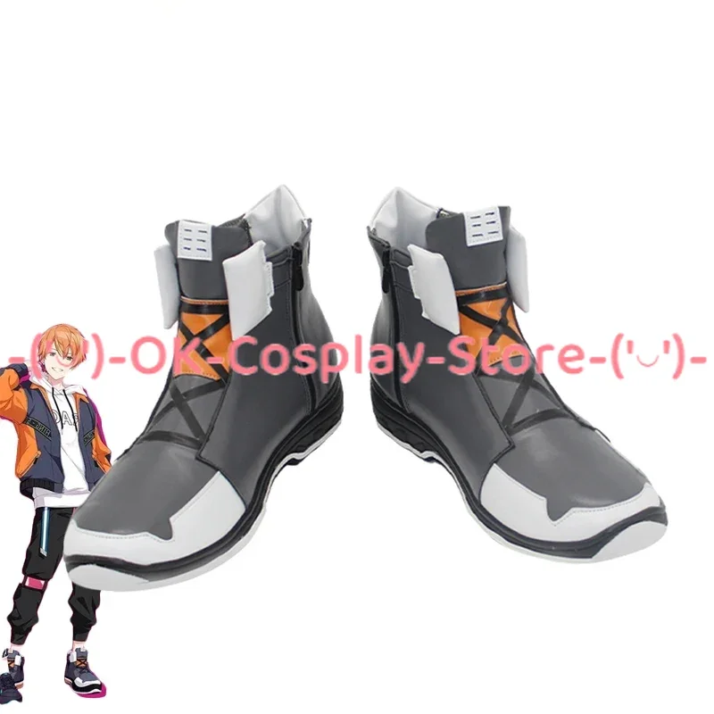 

Shinonome Akito Cosplay Shoes Game Project Sekai Cosplay Props PU Leather Shoes Halloween Party Boots Custom Made