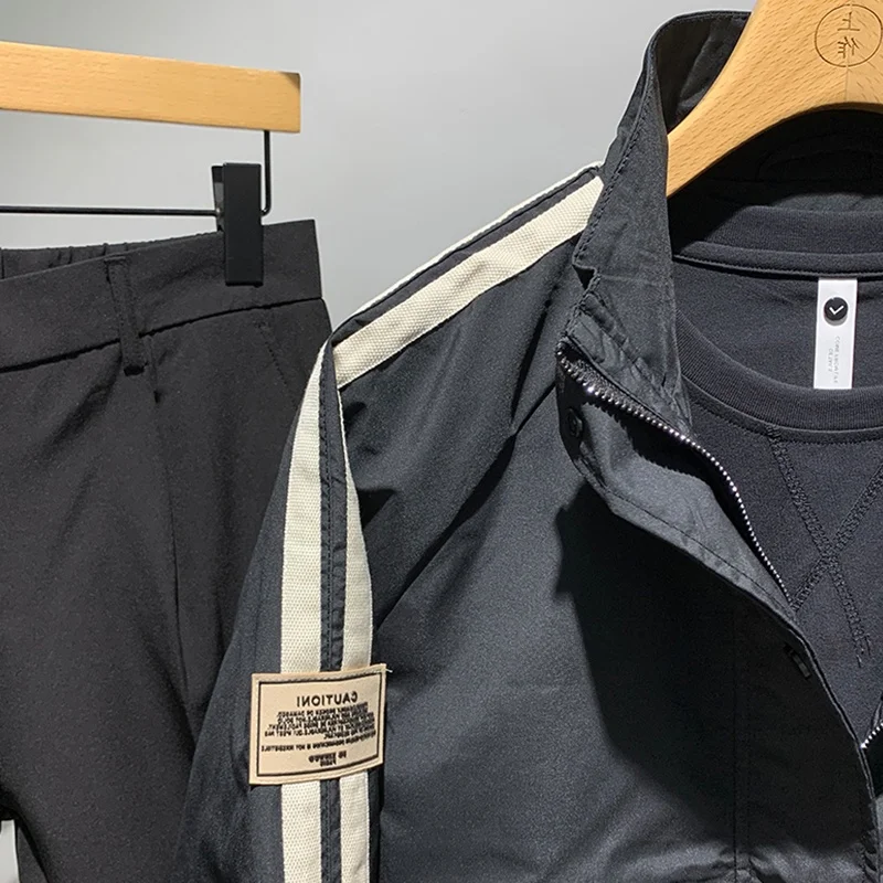 Cool Street Style Jacket Men's Spring Autumn 2024 New Popular Slim Fit Korean Version Casual Top Youth Fashion Outerwear