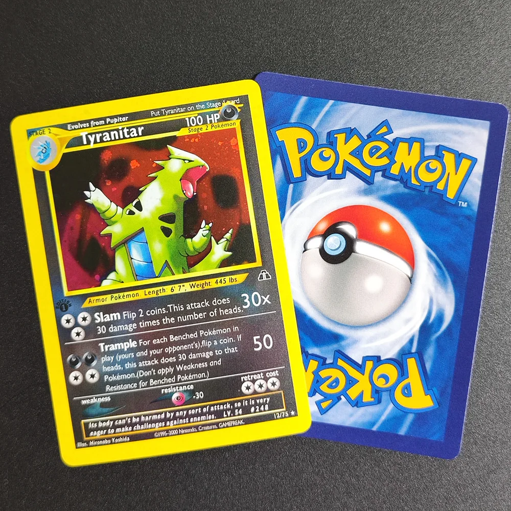 

DIY Proxy PTCG 2001, первый выпуск, английский Tyranitar Espeon Houndour Kabutops Scizor Politoed Ursaring Houndoom, коллекционная карточная игрушка