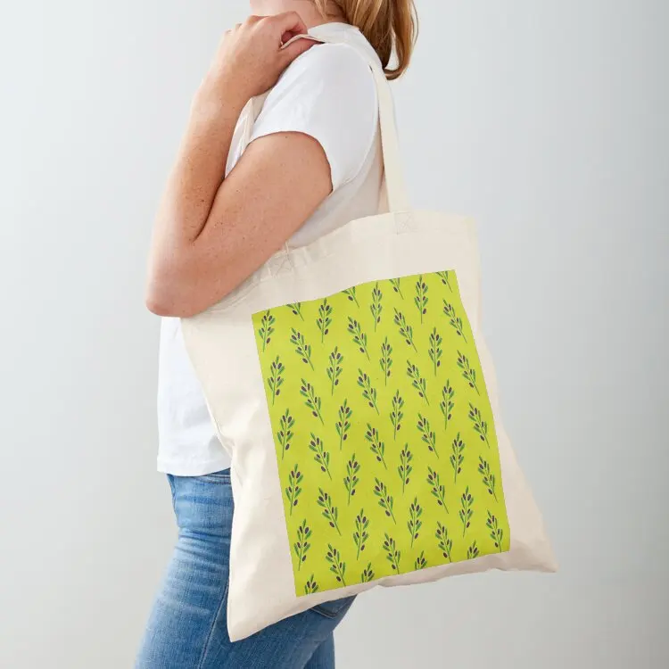 

Lovely Olives - Olive branch repeat in green Tote Bag hand bags Woman shopper bag Women's beach bags