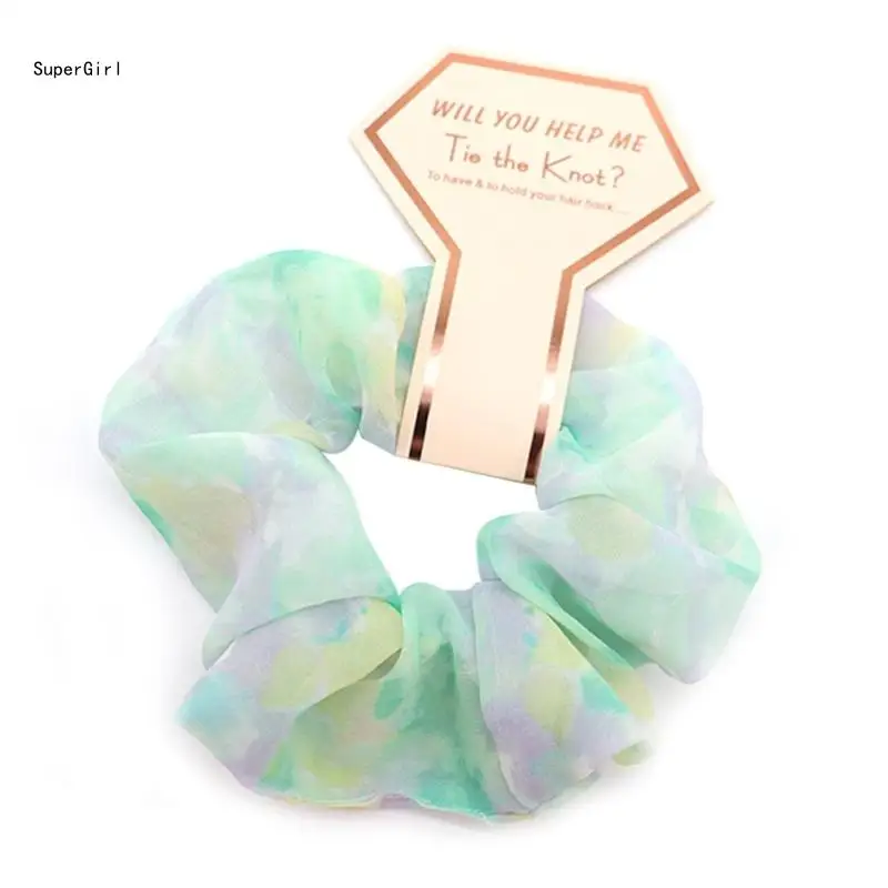 Wedding Party Hair Scrunchy Bridesmaid Hairband Ponytail Holder Hairrope J78E