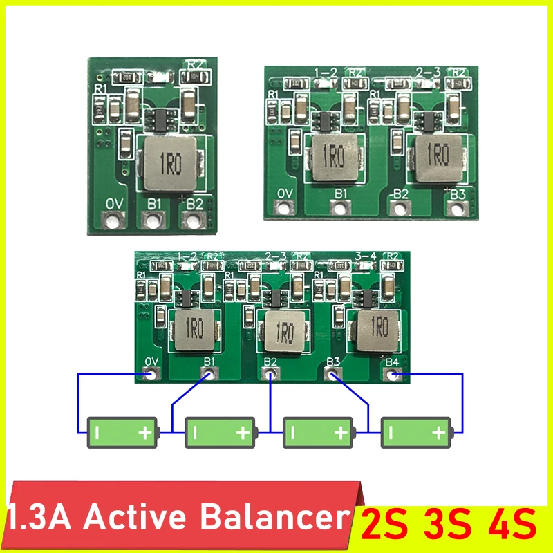 bateria de litio 13a balanceador de transferencia de energia das baterias da placa do equilibrio ativo para a pilha lifepo4 32v 37v de bms li ion 2s 3s 4s 01