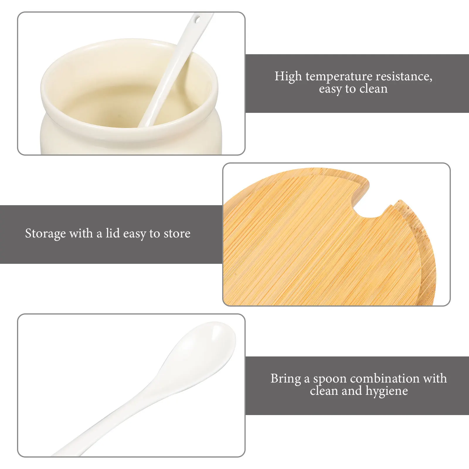 1 Set Of Ceramic Seasoning Jars Compact Spice Containers For Kitchen Home Use Salt Condiment Storage Jar Kitchen Accessories