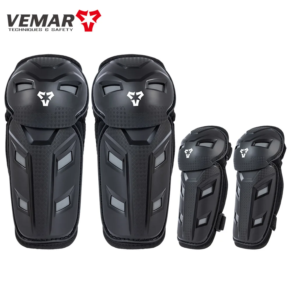 VEMAR Kids Motorcycle Knee Elbow Pads Set Motocross Riding Gear Adjustable Guards for MTB BMX Cycling Outdoor Sports