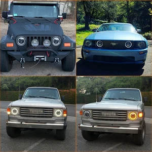 2 Universal PCs 7 Zoll LED -Auto Motorrad Leuchtturm DRL H4 für Harley BMW Yamha Honda 7 8 Hauptverkäufe LED LED Universal Car - №1