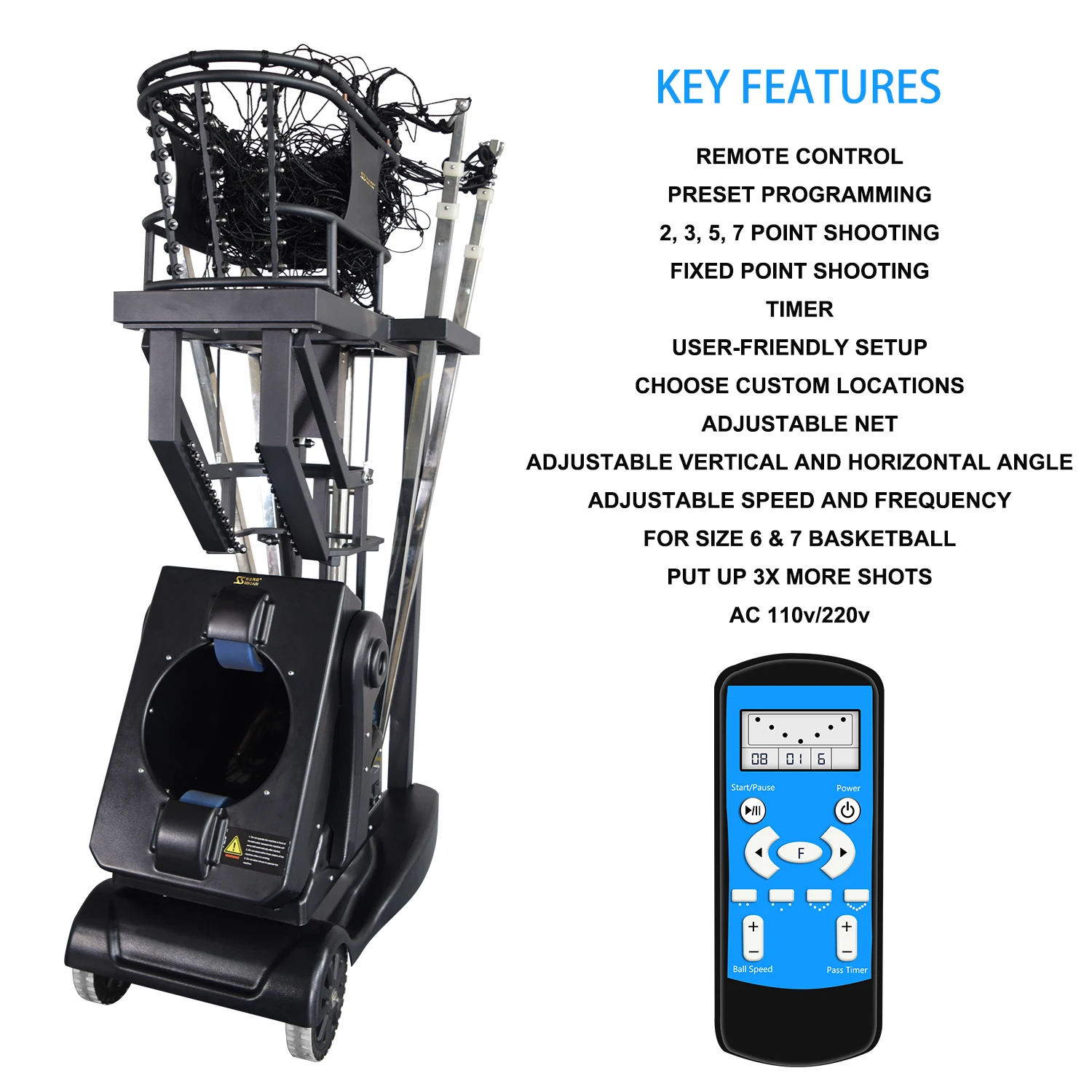 SS-K2101 Basketball Shooting Trainer Easy Setup Basketball Shot Return System Basketball Shooting Machine