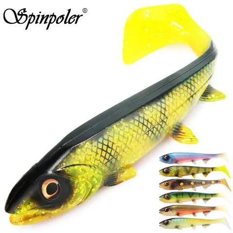 Spinpoler gros alose appât leurres de pêche 14 cm 25g/18 cm 53g rivière cafard poisson en caoutchouc pour la pêche à la rotation requin en caoutchouc Swimbait Fisher