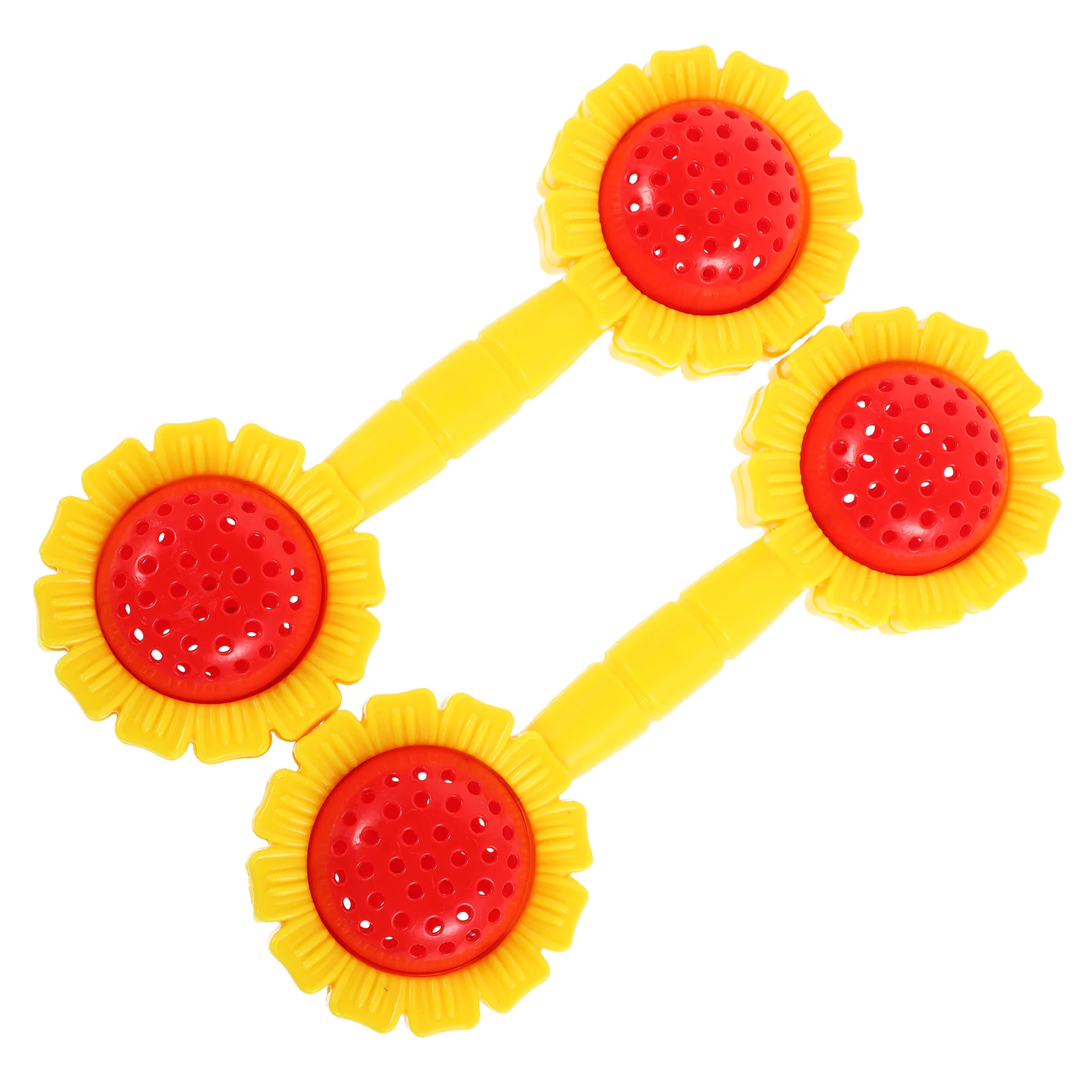 

2 Pcs Sunflower Dumbbells Baby Hand Shaker Soothing Plastic Wrist Rattles