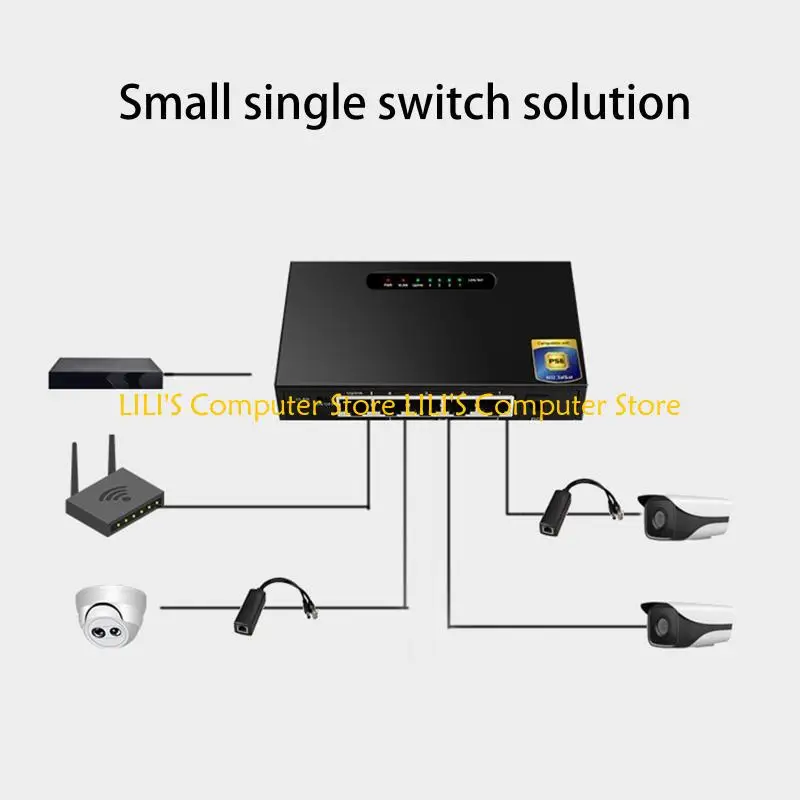 

A52B 5-Port Switch Box 1000Mbps Metal for Shell Switcher Selector Lan Splitte