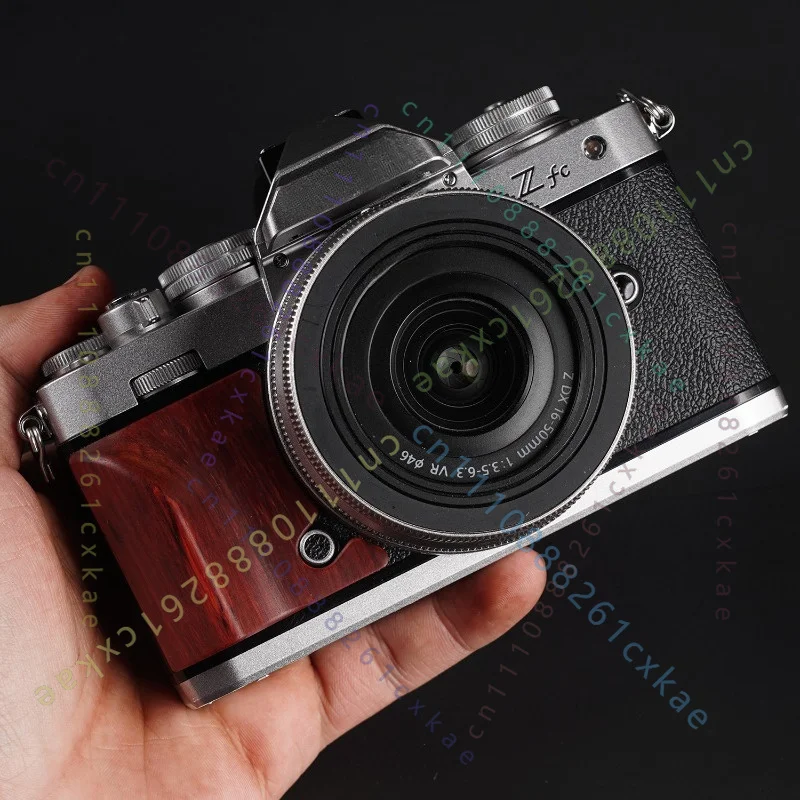 Solid Ebony Wood Anti‑Slip Hand Grip Ultra Light Portable Shooting Accessory For Nikon Zfc Vintage Mirrorless Camera