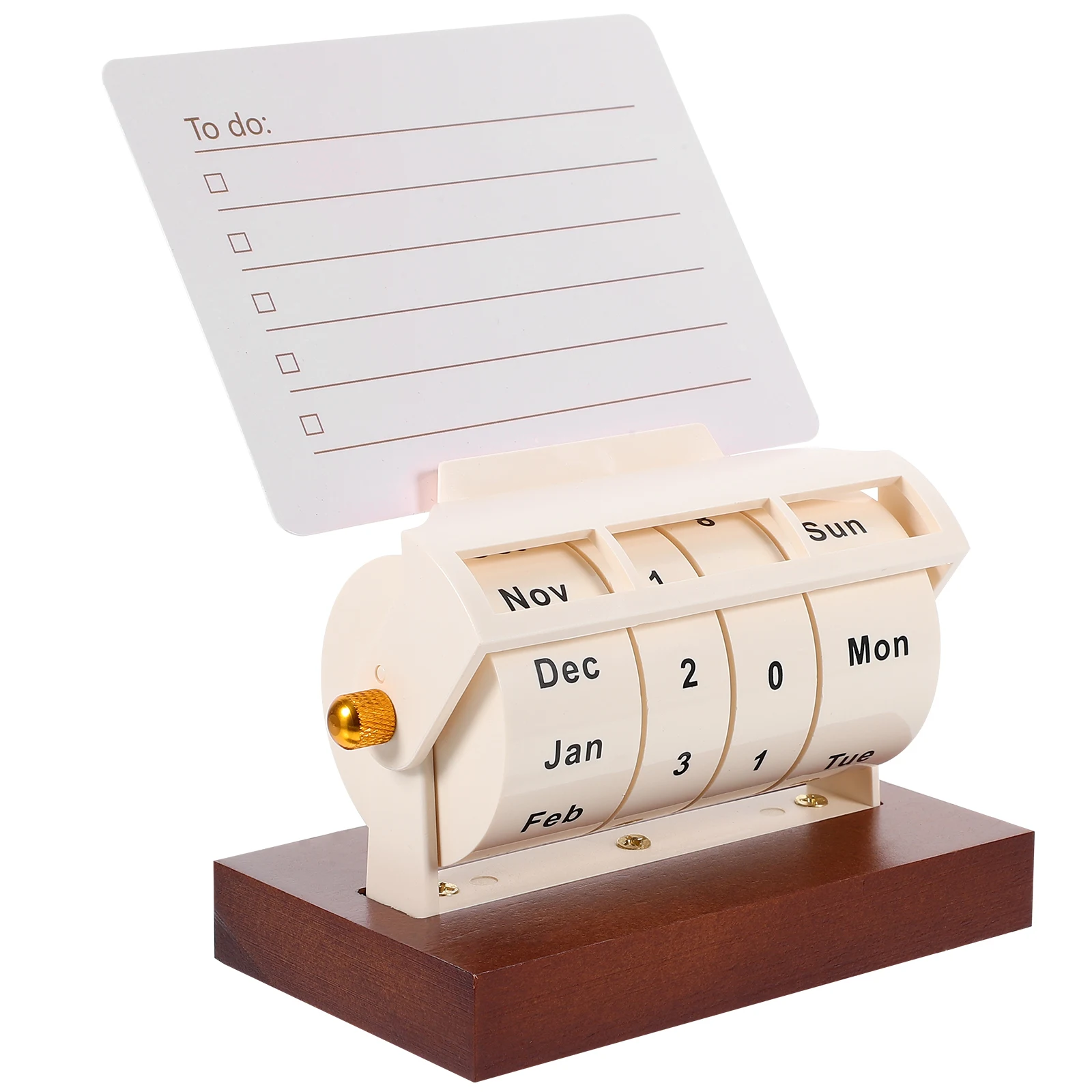 1 Set Cartoon Wood Calendar Household Perpetual Calendar Office Wheeling Calendar Office Supply