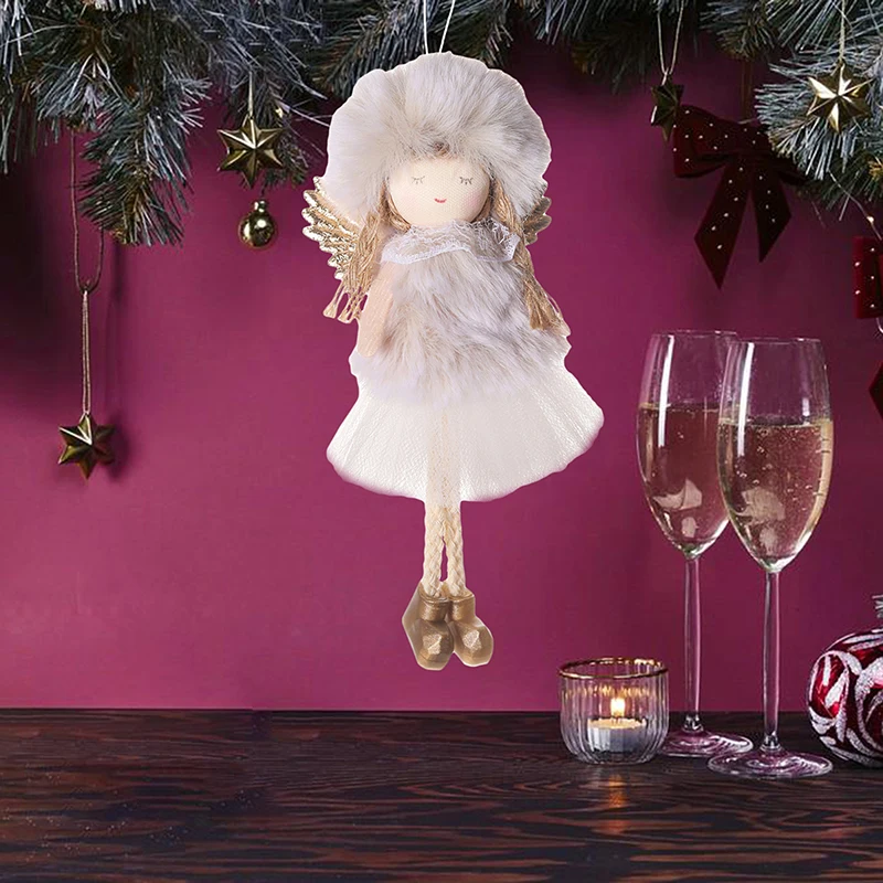 Christmas Angel Hanging Ornaments Cute Stuffed Plush Christmas Tree Pendants for Home